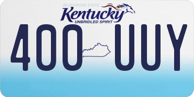 KY license plate 400UUY
