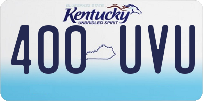 KY license plate 400UVU