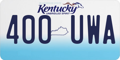 KY license plate 400UWA