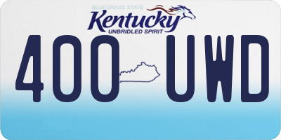 KY license plate 400UWD