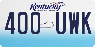 KY license plate 400UWK