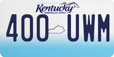 KY license plate 400UWM