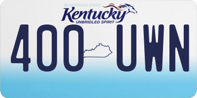 KY license plate 400UWN