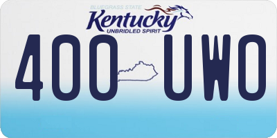 KY license plate 400UWO