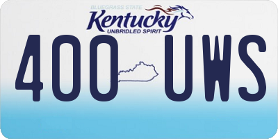 KY license plate 400UWS