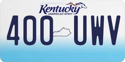 KY license plate 400UWV