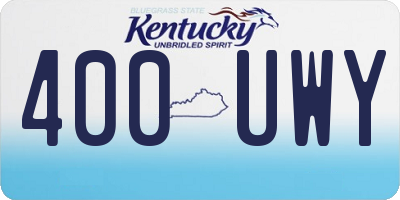 KY license plate 400UWY