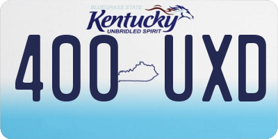 KY license plate 400UXD