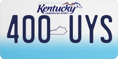 KY license plate 400UYS