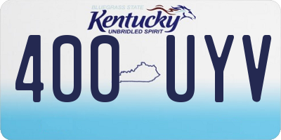 KY license plate 400UYV