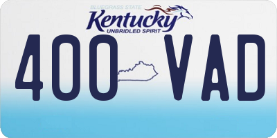 KY license plate 400VAD