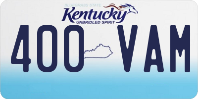 KY license plate 400VAM