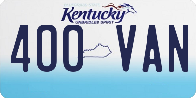 KY license plate 400VAN