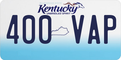 KY license plate 400VAP
