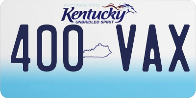 KY license plate 400VAX