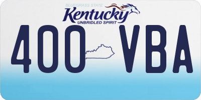 KY license plate 400VBA