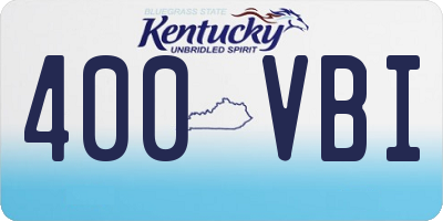 KY license plate 400VBI