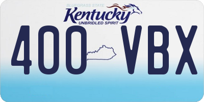 KY license plate 400VBX