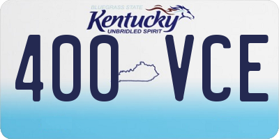 KY license plate 400VCE