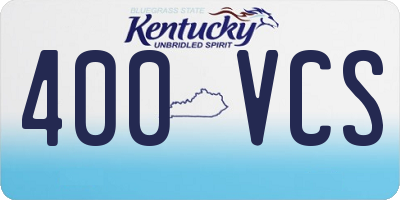 KY license plate 400VCS