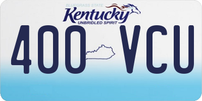 KY license plate 400VCU