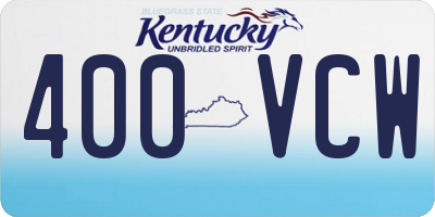 KY license plate 400VCW