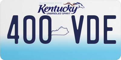 KY license plate 400VDE