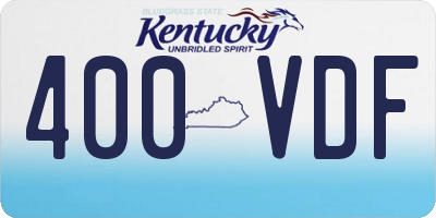 KY license plate 400VDF