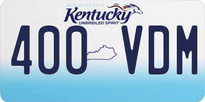 KY license plate 400VDM