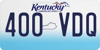 KY license plate 400VDQ