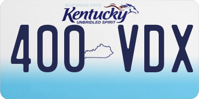 KY license plate 400VDX