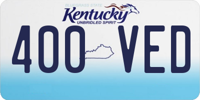 KY license plate 400VED