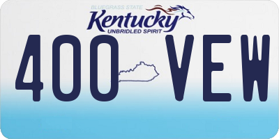 KY license plate 400VEW