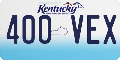 KY license plate 400VEX