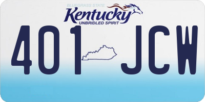 KY license plate 401JCW