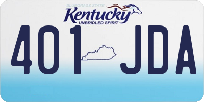 KY license plate 401JDA