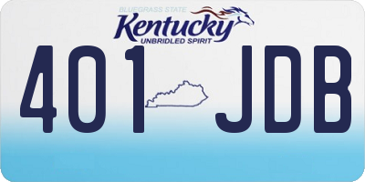 KY license plate 401JDB
