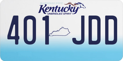 KY license plate 401JDD