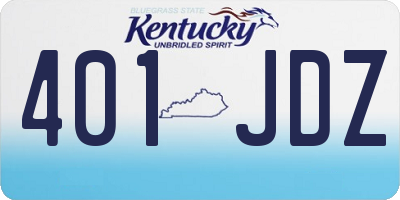 KY license plate 401JDZ