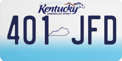 KY license plate 401JFD