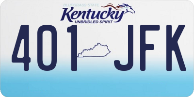 KY license plate 401JFK