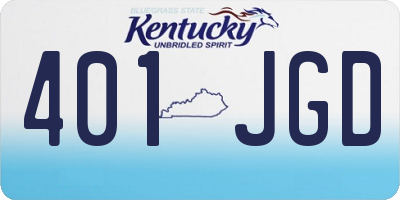 KY license plate 401JGD