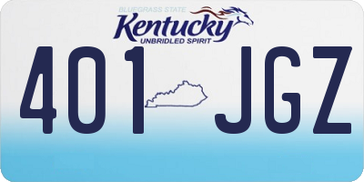 KY license plate 401JGZ