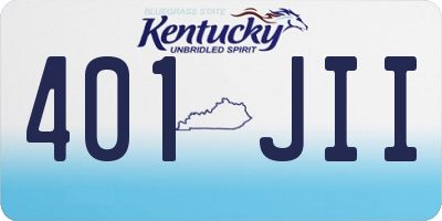 KY license plate 401JII