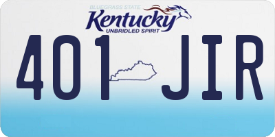 KY license plate 401JIR