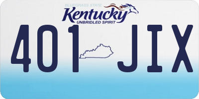 KY license plate 401JIX