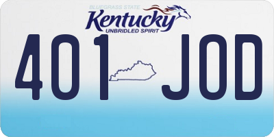 KY license plate 401JOD