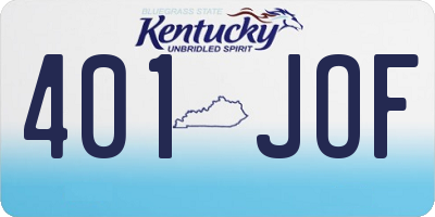 KY license plate 401JOF