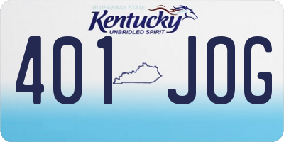 KY license plate 401JOG