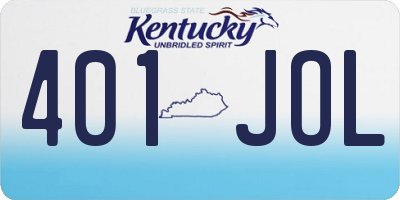 KY license plate 401JOL